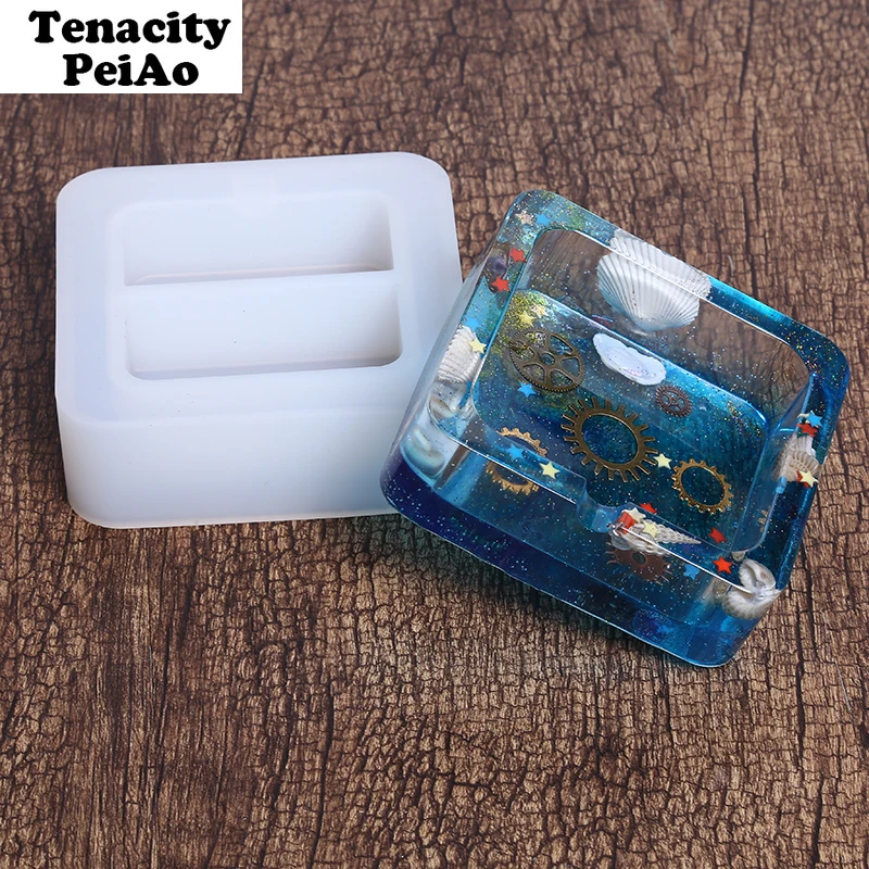 Прозрачные силиконовые формы круглые/квадратный пепельница плесень DIY