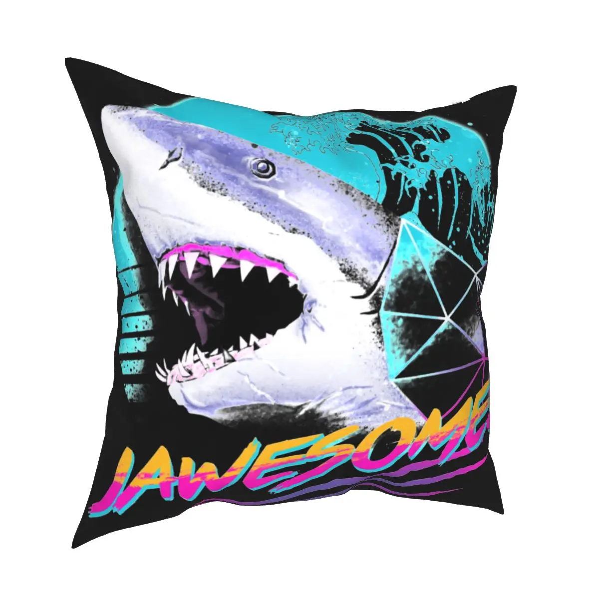 

Jawesome Shark Square Pillow Covers Bed Car Black Ocean Whale Sea Cushion Cover Cute Decor Pillow Cover 40*40cm