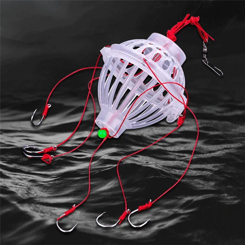 

Explosion Fishing Hook Spring Lure Green Line Bomb Hook Anti-hanging End Throw Rod Hook Waist Drum Bait Cage Pesca fishing