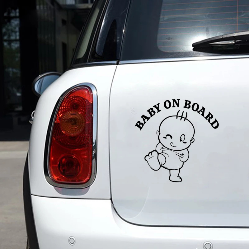 

Car Sticker 14.6CM*14.4CM Baby On Board Funny Car Decal Reflective 3D Stickers On Car Warning Sign Vinyl Car Styling