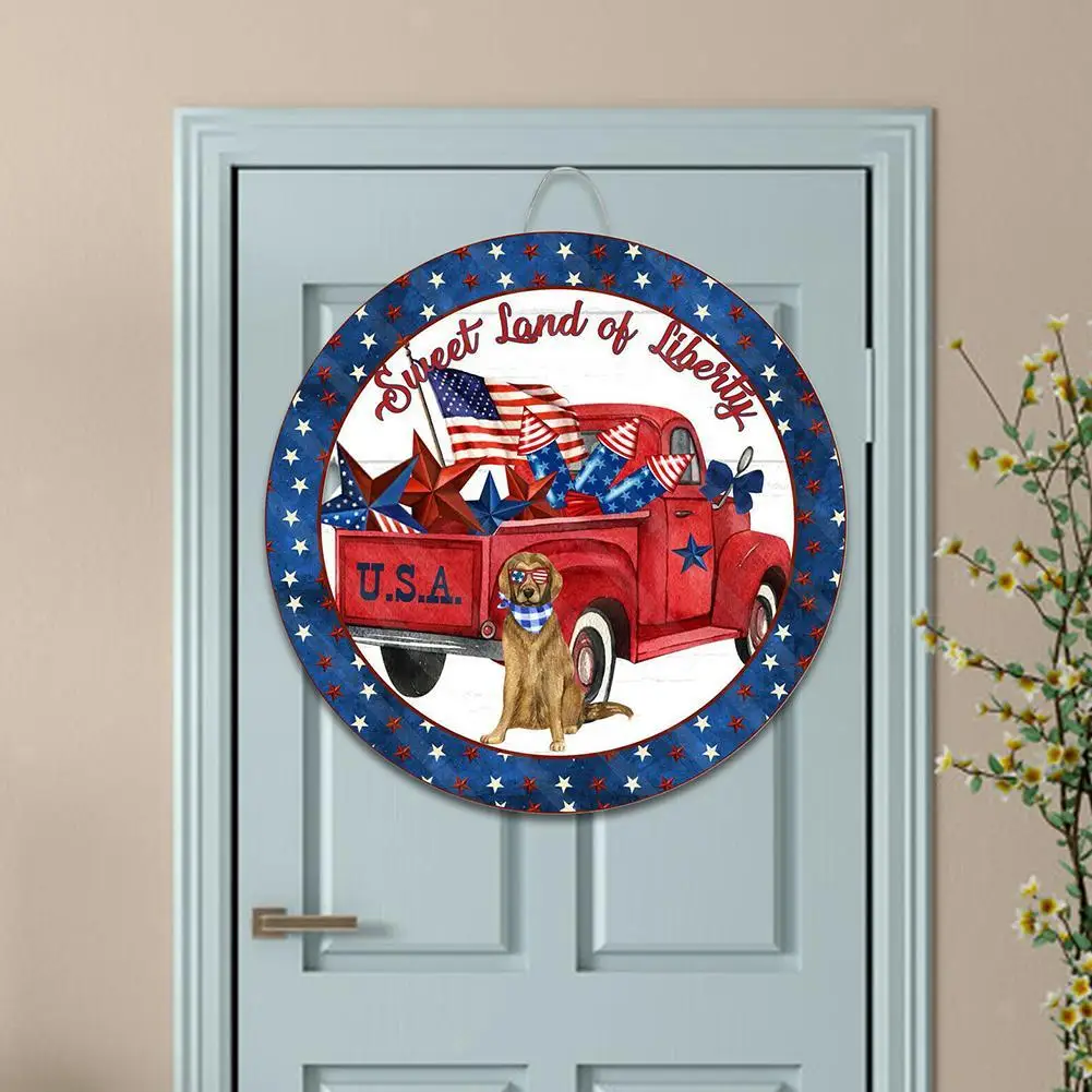 

Round Wooden Welcome Door Sign Wall Decor Hanging Garland Ornament Accessories Decoration Christmas Home I5O2