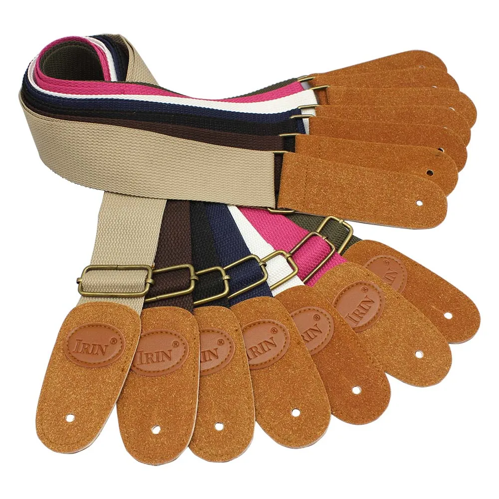 irin einstellbare gitarre gürtel woven baumwolle gitarre gurt mit leder enden für elektrische akustische folk gitarre komfortable free globa