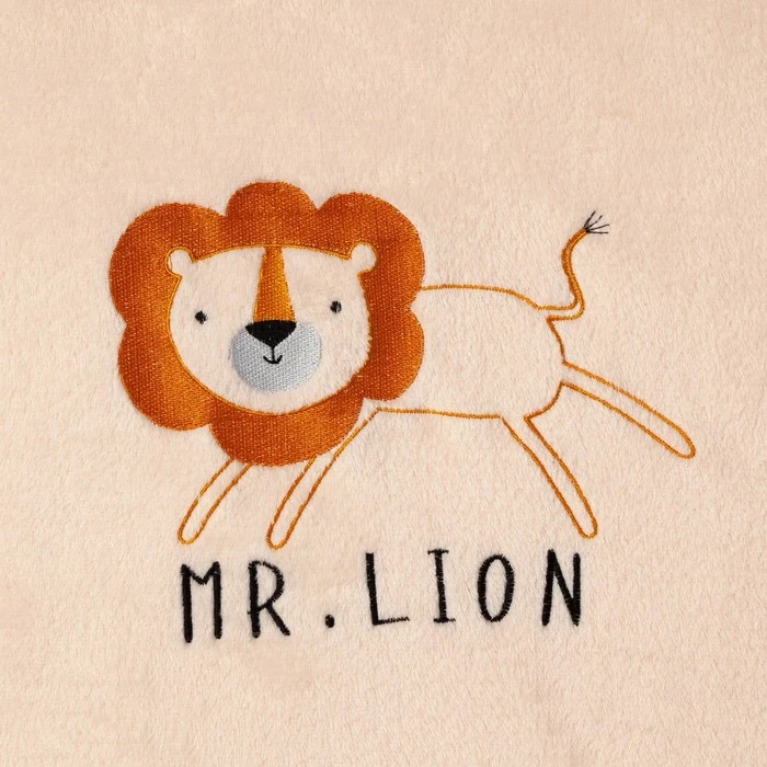 Одеяло-плед с вышивкой &quotКрошка Я&quot Mr. Lion 90х100 см велсофт 4855576 | Дом и сад