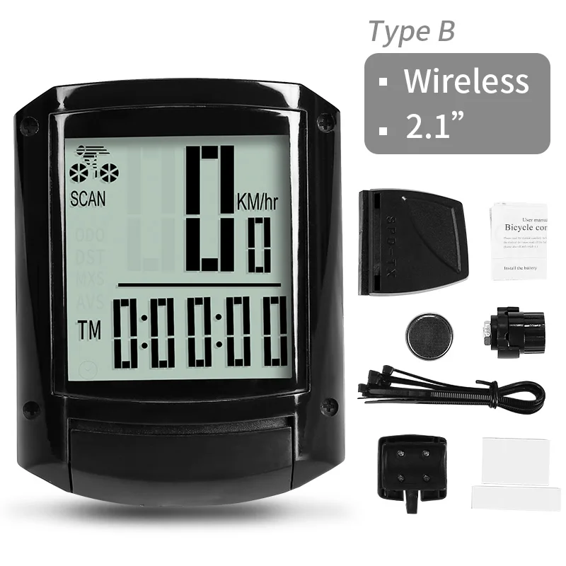 B-White-Wireless INBIKE, 2,8 дюймов, велосипедный беспроводной компьютер, непромокаемый, многофункциональный, для езды на велосипеде, одометр, велосипедный спидометр, секундомер, подсветка - Цвет: B-White-Wireless
