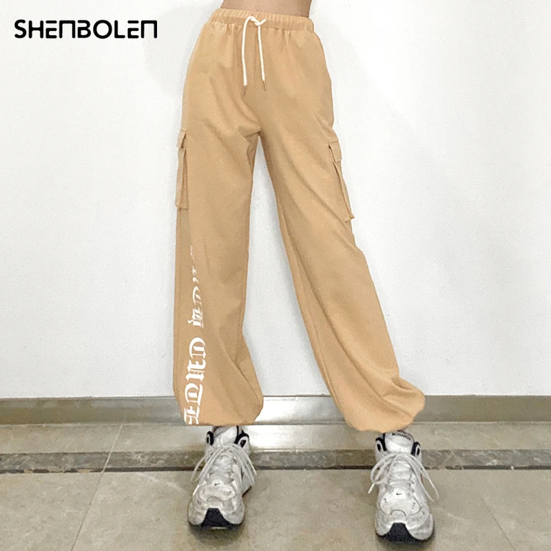 

Letter Print Women Straight Pant Korean Fashion Casual Hight Waist Harem Pants Harajuku Vintage 90s Streetwear Outfits