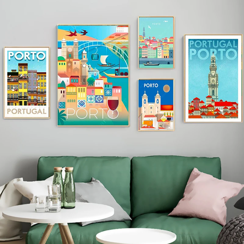 Винтажный постер для путешествий с изображением музыкального дома Порто собора