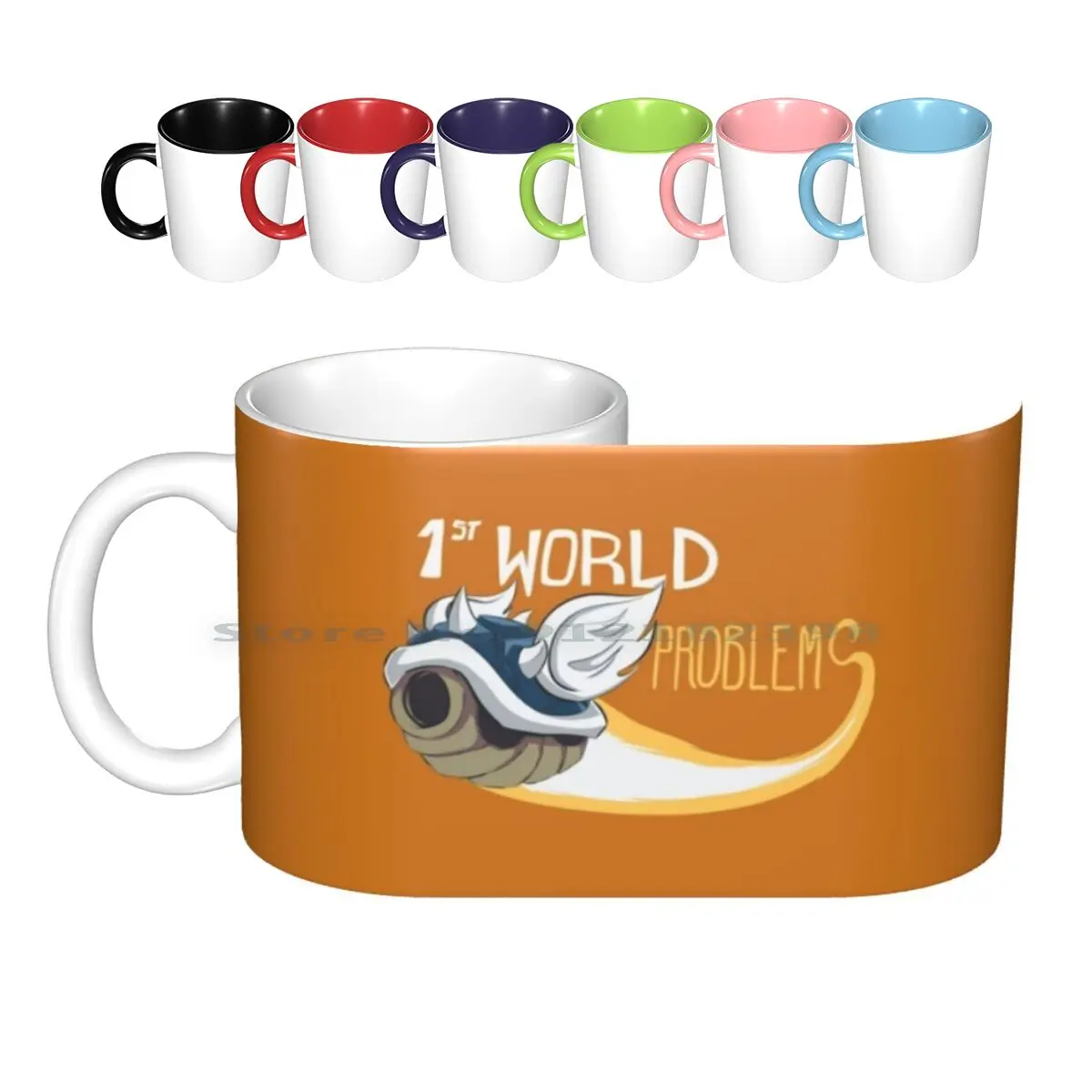 

1st World Problems Orange Ceramic Mugs Coffee Cups Milk Tea Mug Kart 1st First World Problems Geek Geeky Nerd Nerdy Racing 64