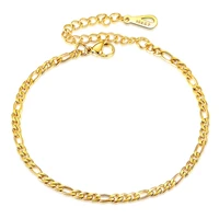 fashion figaro chain bracelet wholesale braslet 2021 gold color stainless steel chain link bracelet for men women jewelry