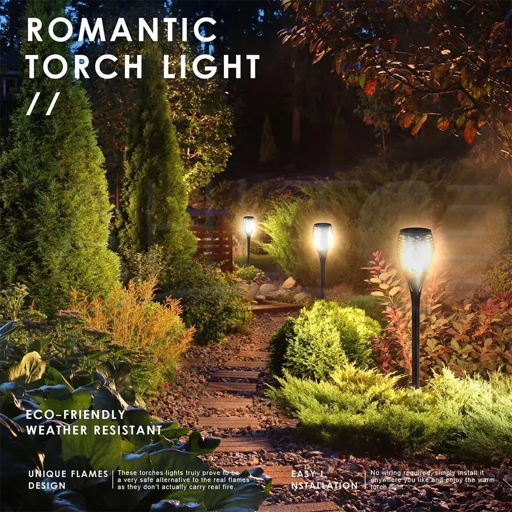 

2pcs 12led Solar Flame Torch Light Flickering Dwaterproof Garden Decoration Landscape Lamp Path Lighting Torch Outdoor Light