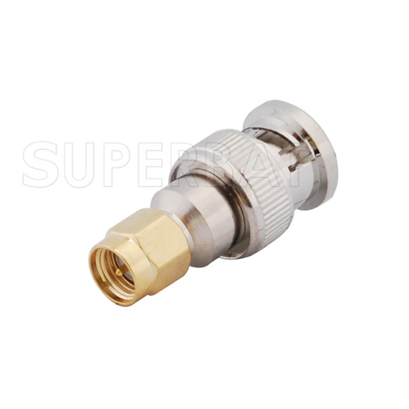 Superbat 5pcs SMA-BNC Adapter SMA Male to BNC Plug Straight RF Coaxial Connector