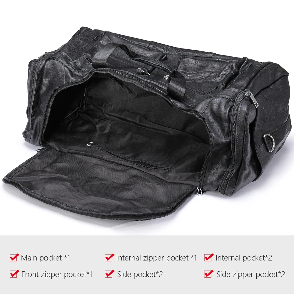 MVA Men Large Capacity Travel Bag Leather Duffel Bags for Men Waterproof Weekender Bag Travel Man Leather Carry On Garment Bags