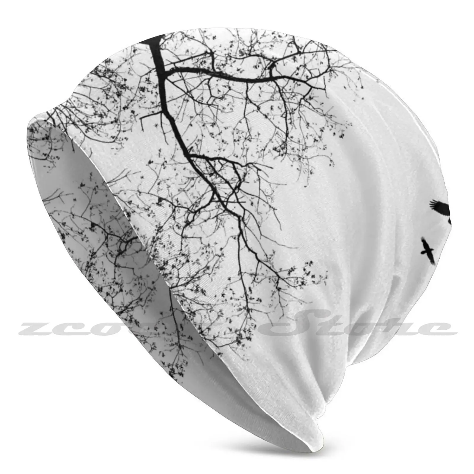 

Шапка вязаная для детей и взрослых, дышащая шапка с вороном, 24 цвета, для спорта на открытом воздухе, с белыми и черными деревьями