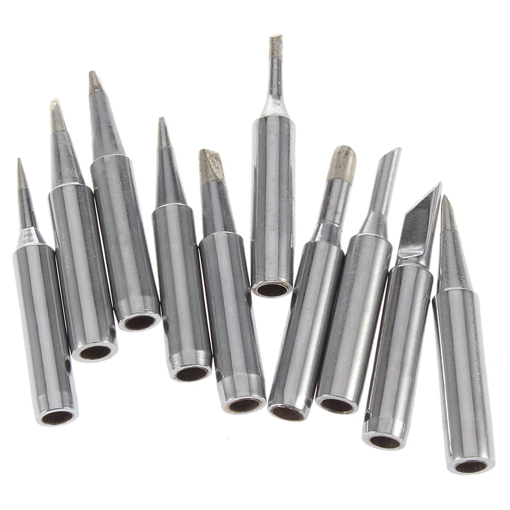 

New 10 pcs/set Soldering Iron Tips Solder Tip Lead-free Screwdriver Iron Tip 900M-T For Hakko Rework Station Tool Kit Newest Hot