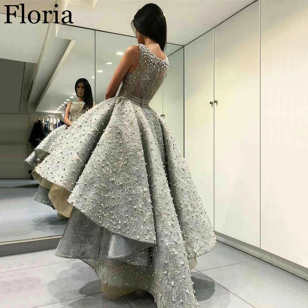 Роскошное коктейльное платье ручной работы с жемчугом вечернее Hi Lo для