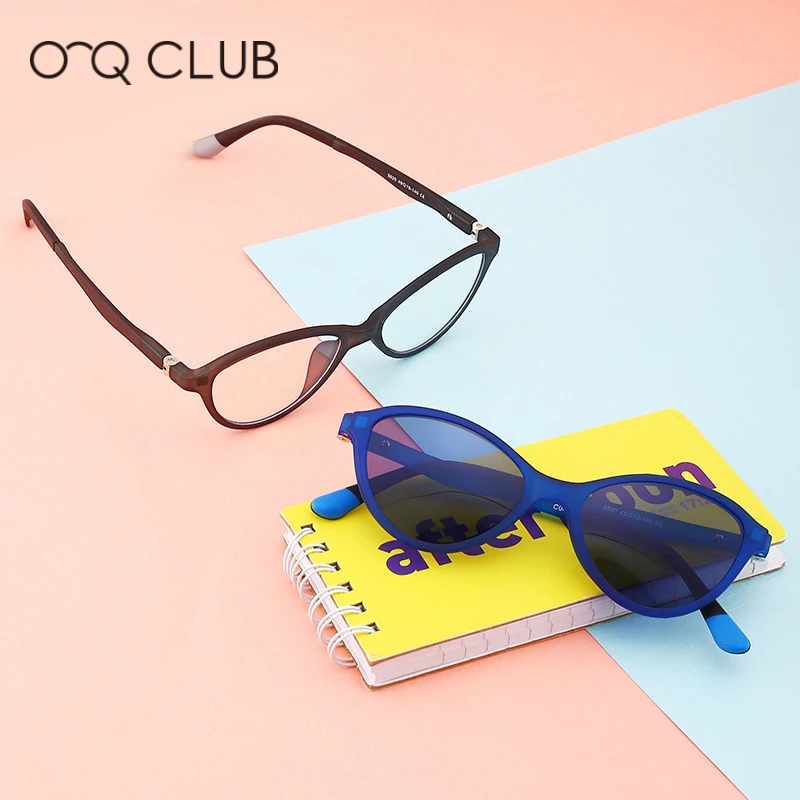 

Детские солнцезащитные очки O-Q CLUB 2 в 1 поляризованные Магнитные очки с клипсой TR90 удобные очки по рецепту при близорукости 8820