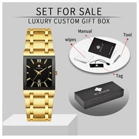 wwoor square watch for men luxury gold black quartz wristwatches mens stainless steel waterproof business date relogio masculino