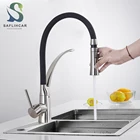 Хромированный кухонный смеситель SAFLIHCAR, вращающийся кран для раковины, из латуни, для горячей и холодной воды