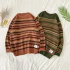 Мужской пуловер в полоску, с круглым вырезом