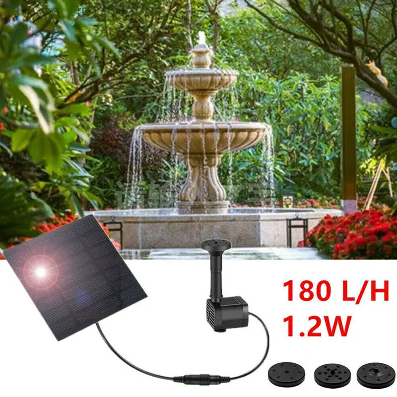 

Four Heads Solar Fountain Submersible Water Pump Outdoor Garden Pool Pond Solar Energy Quick Turning Height Is 30--60cm Durable