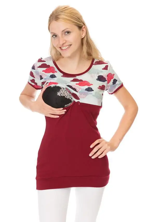 Топ с капюшоном для беременных и кормящих матерей футболка принтом толстовки