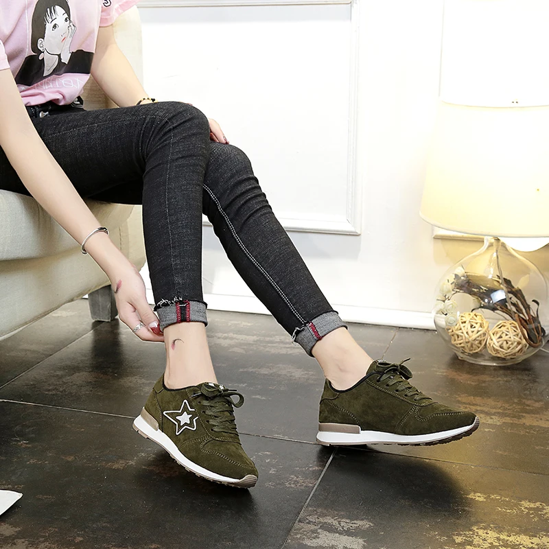 

2020 New Genuine Leather Women Sneakers Fashion Pink Shoes For Women Lace Up White Shoes Creepers Platform Shoes Size 35-40