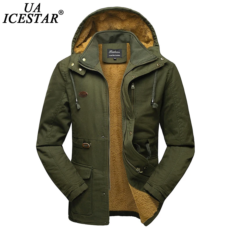 UAICESTAR Washed Cotton Winter Jacket Men 2020 New Fashion Casual Hooded Warm Men Parka Coat Windproof Military Men's Jackets