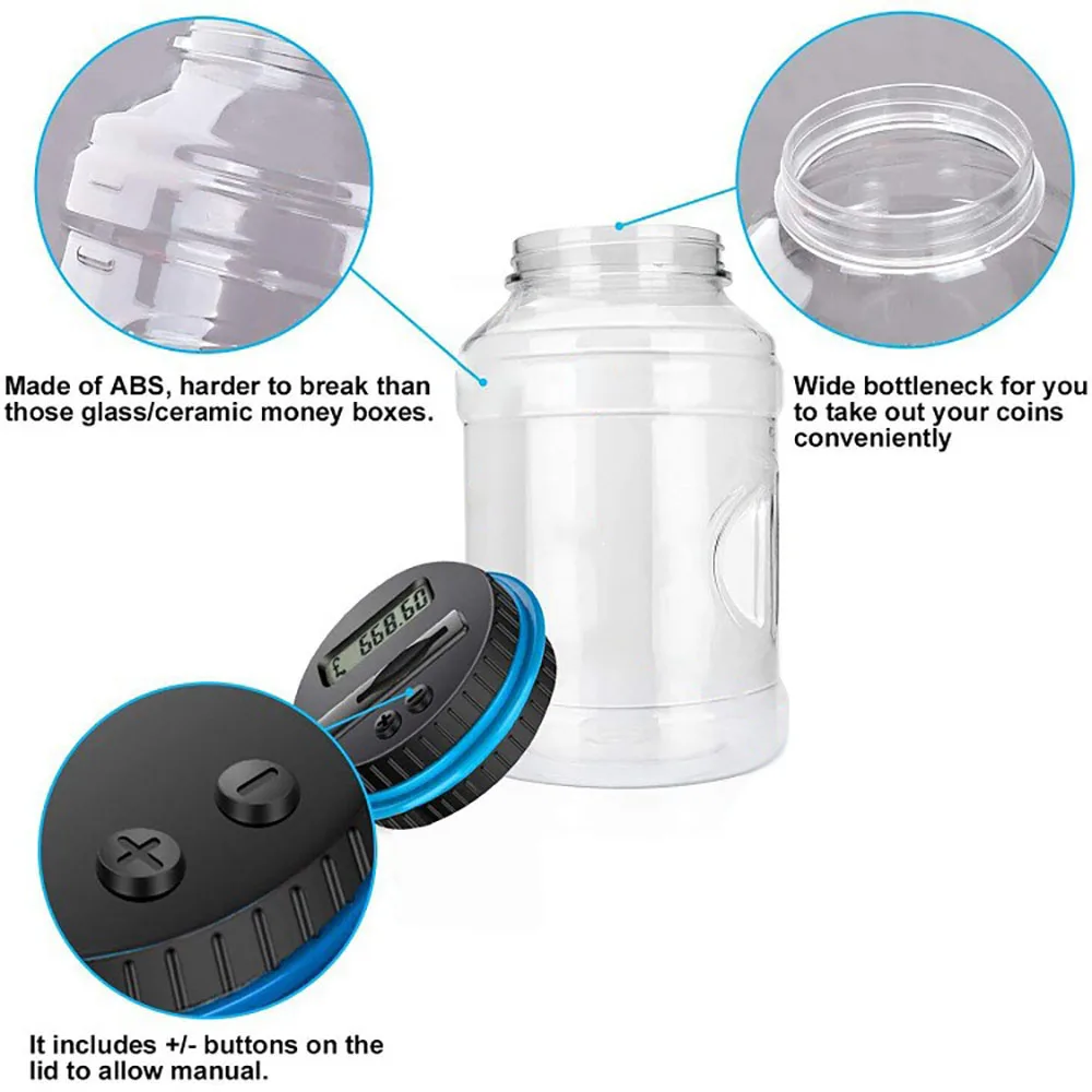 

Piggy Bank Counter Coin Electronic Digital Lcd Counting Coin Money Saving Box Jar Coins Storage Box For Euro GBP Money