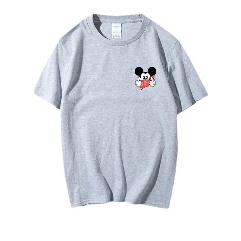 

Disney 2021 Mickey Mouse T-shirt short sleeve round neck Harajuku casual loose couple white T-shirt miraculous ladybug