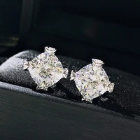 925 sterling silver sparkling ice cut 88mm high carbon diamond stud earrings for women wedding party fine jewelry