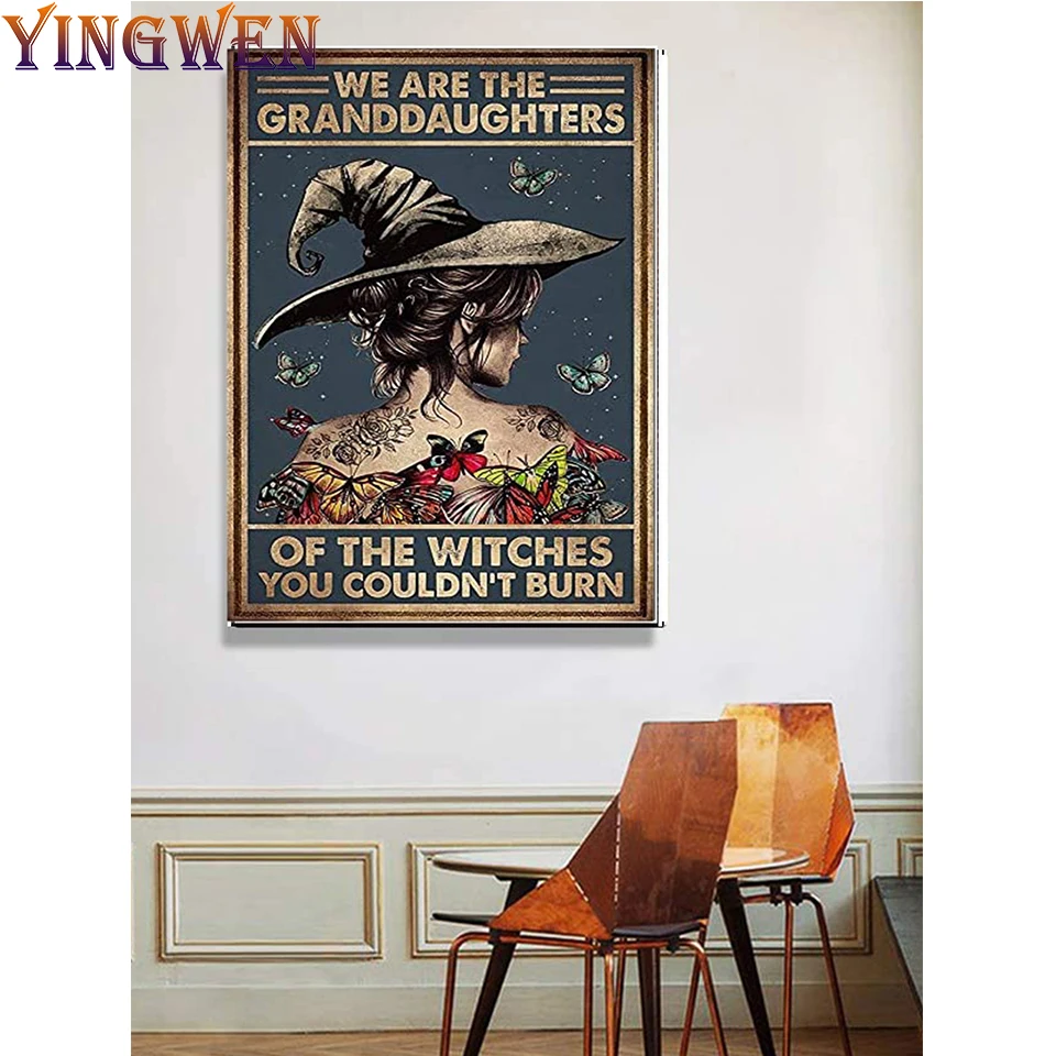 

5D DIY Diamond Painting By Numbers Embroidery Halloween Butterfly Flower Girl Christmas Gifts Diamond Mosaic Witch Cross Stitch