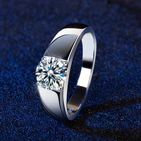 2021 classic 1ct moissanite ring for men diamond jewelry real 925 silver gifts for men no sign engagement ring for wedding