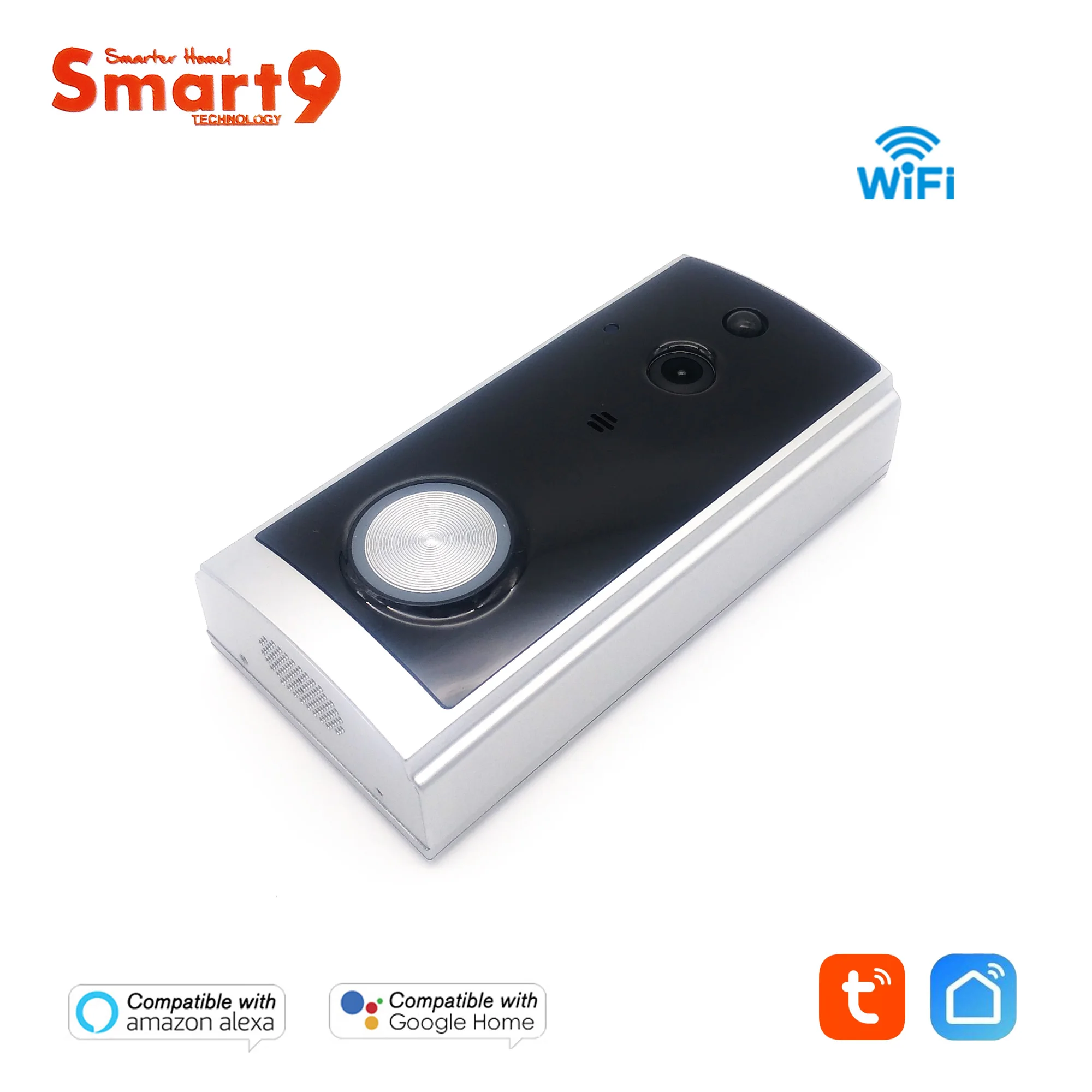 Smart9 WiFi DoorBell F1 HD 1080P With IR Night Vision PIR Two-Way Audio Powered by TuYa Working with Alexa and Google Home