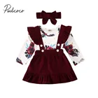 3 шт., футболка с длинным рукавом и оборками, с юбкой и повязкой на голову