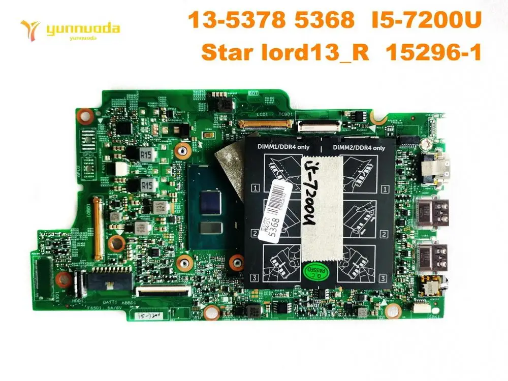 Оригинальный для ноутбука DELL 13 5378 5368 Материнская плата I5 7200U звезда lord13_R 15296 1