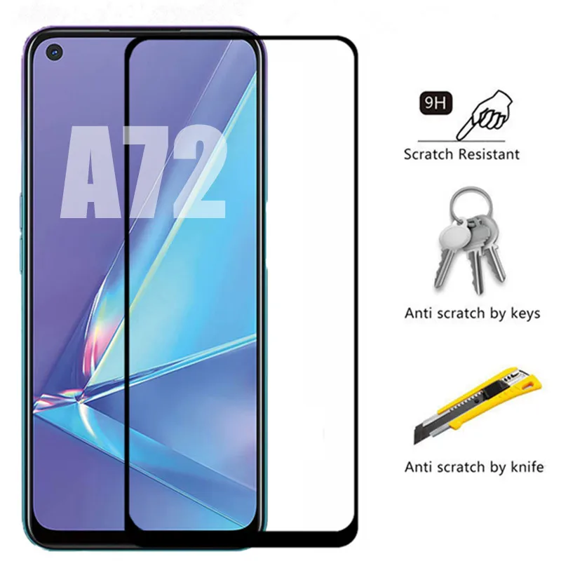 

3pcs 9D Safety Protective Glass for Oppo A72 5G A 72 Smart Phone Screen Protector Glass on oppo a72 4g Full Cover Tempered Glass