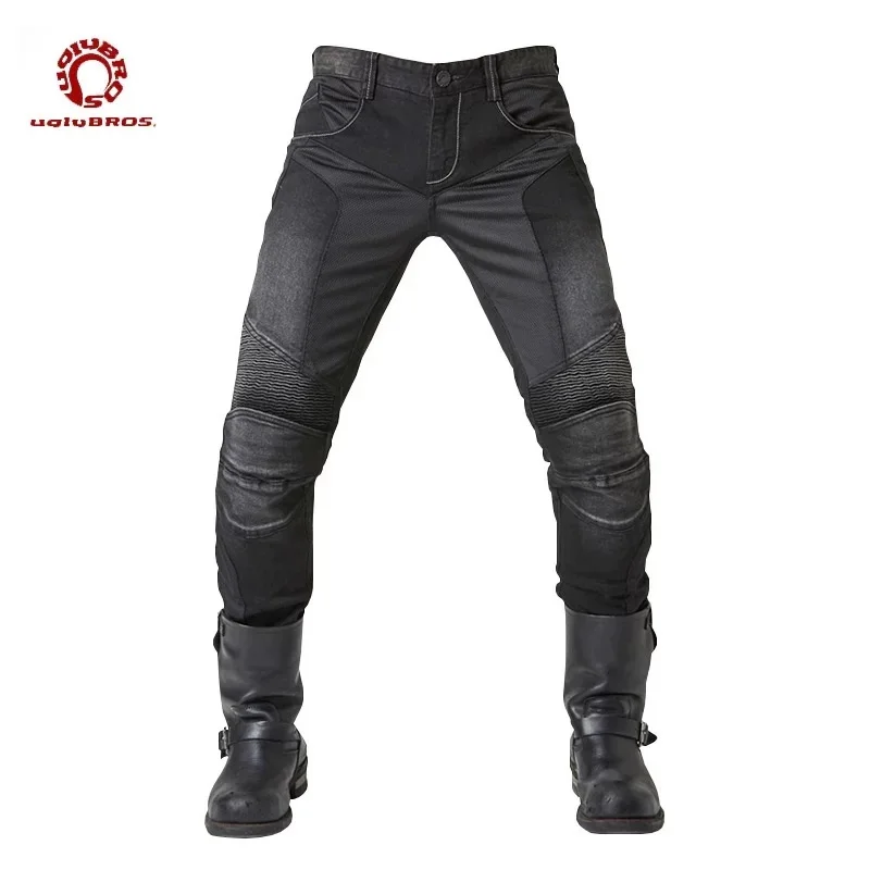 Углибрас мужские ретро дышащие джинсы мотоциклетные скутер мотоцикл синие