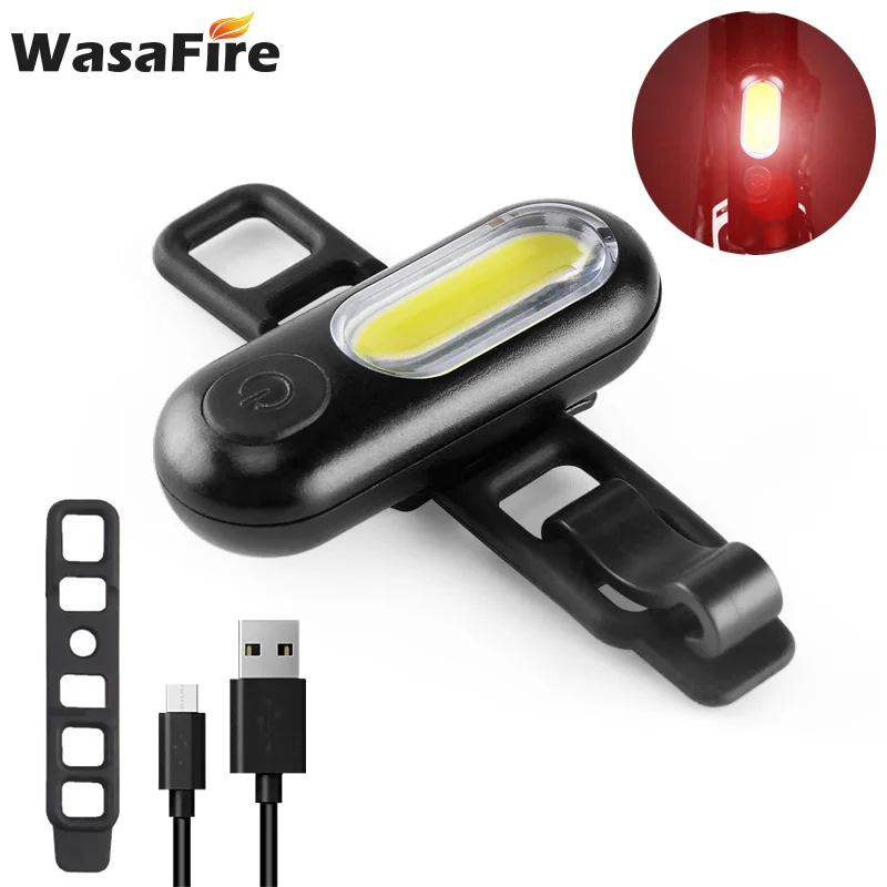 

Bicycle Light USB Rechargeable Warning Light 5 Mode Bicycle Tail Light COB Highlight Riding Warning Light Helmet Backpack Lights
