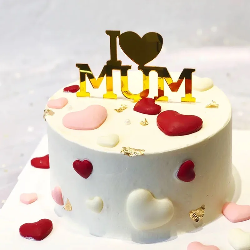 

INS Mama Mother's Day Acrylic Cake Toppers Golden Mum Happy Birthday Cake Topper for Mother's Day Birthday Party Cake Decoration