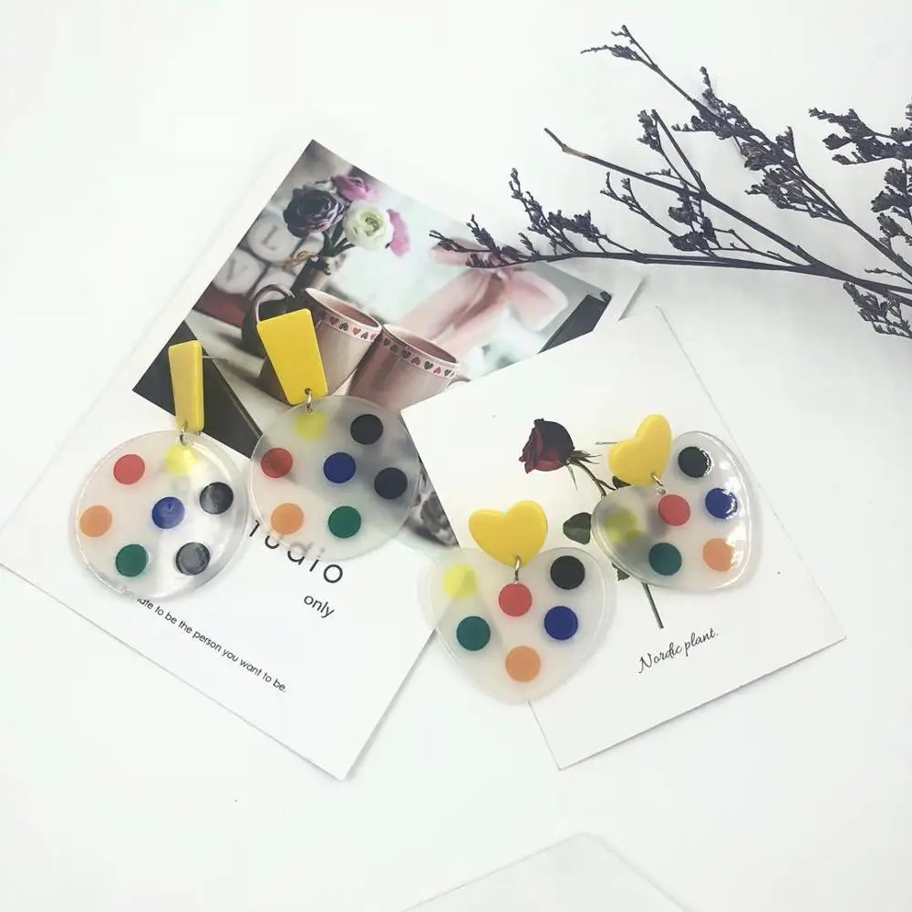 Женские Геометрические свисающие серьги летние в виде цветков лимона вечерние