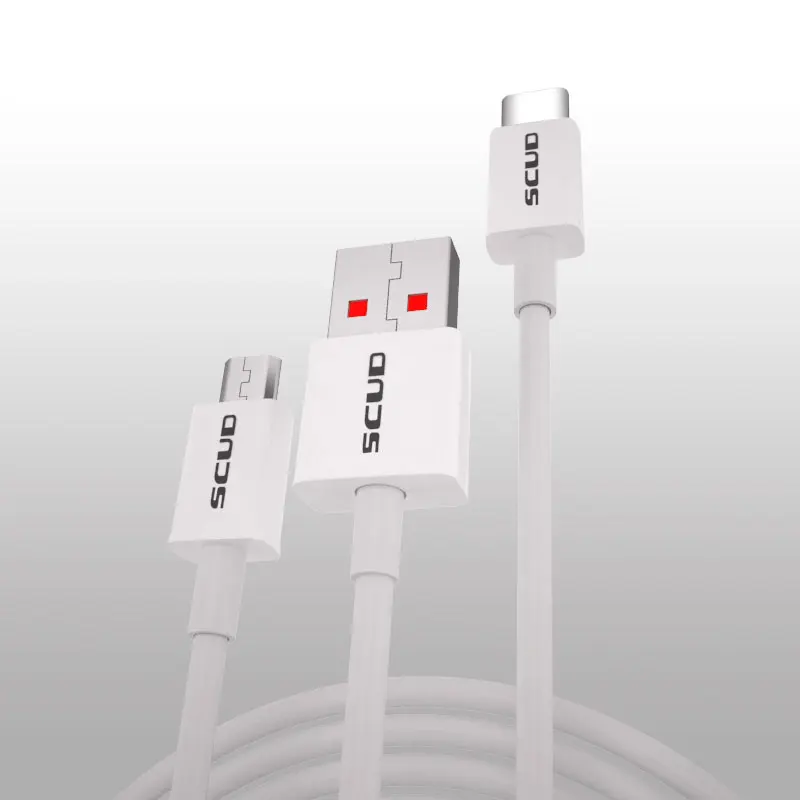 White TE20(Type-C) Кабель для передачи данных SCUD USB кабель type C Micro USB кабель для samsung Xiaomi huawei LG, usb-кабель для зарядки для iPhone X8 7 6 6S plus 5 - Цвет: White TE20(Type-C)