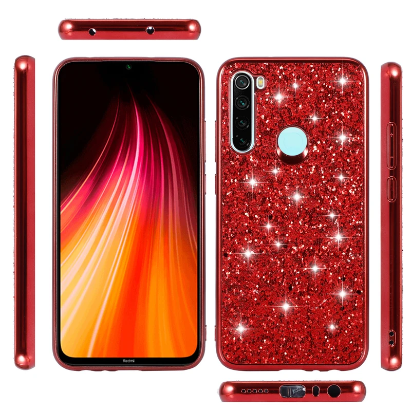 Чехол для Xiaomi Redmi Note 8 из мягкого ТПУ 9s note pro блестящий чехол с бриллиантами 7 6 5