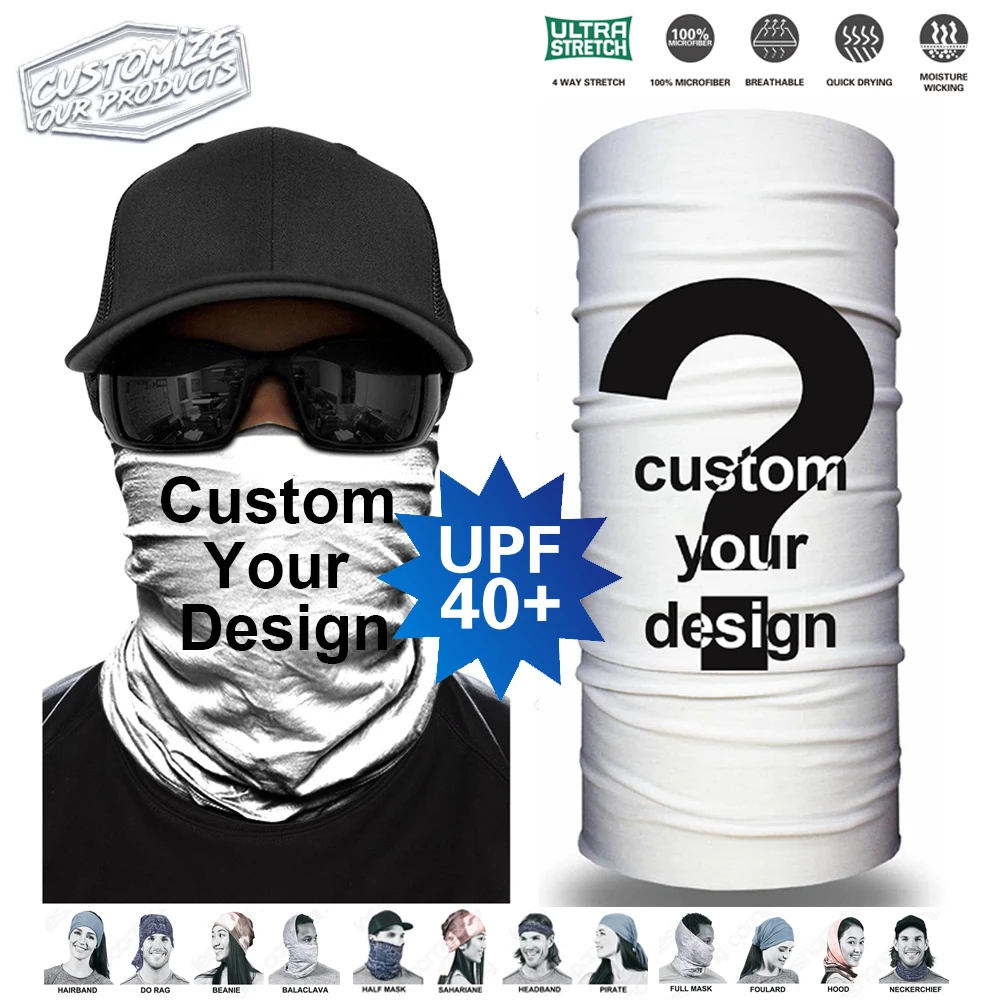 Custom Your Design Tube Scarf Gaiter Skimask Motorcycle Bandana Balaclava Headband Cycling Caps Bivakmuts Mask Sport Neck Warmer