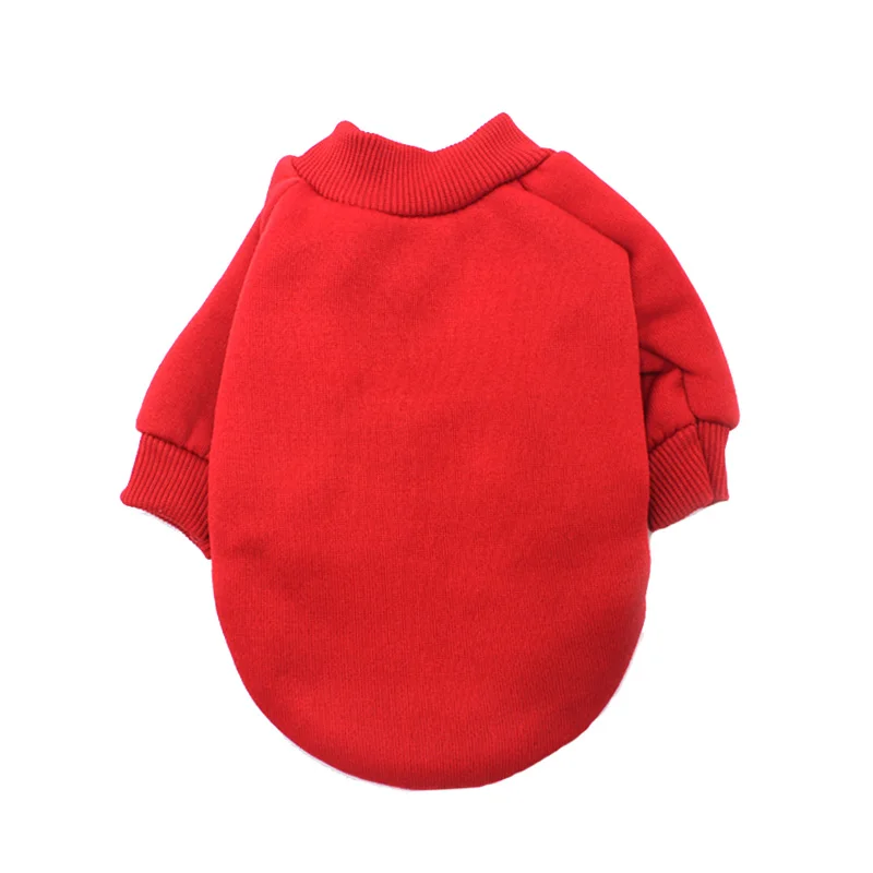 XS-2XL зима теплая одежда для собак Щенок пальто куртки мягкая Футболки для собак одноцветное Цвет щенка свитер для чихуахуа Йорки - Цвет: Solid Red