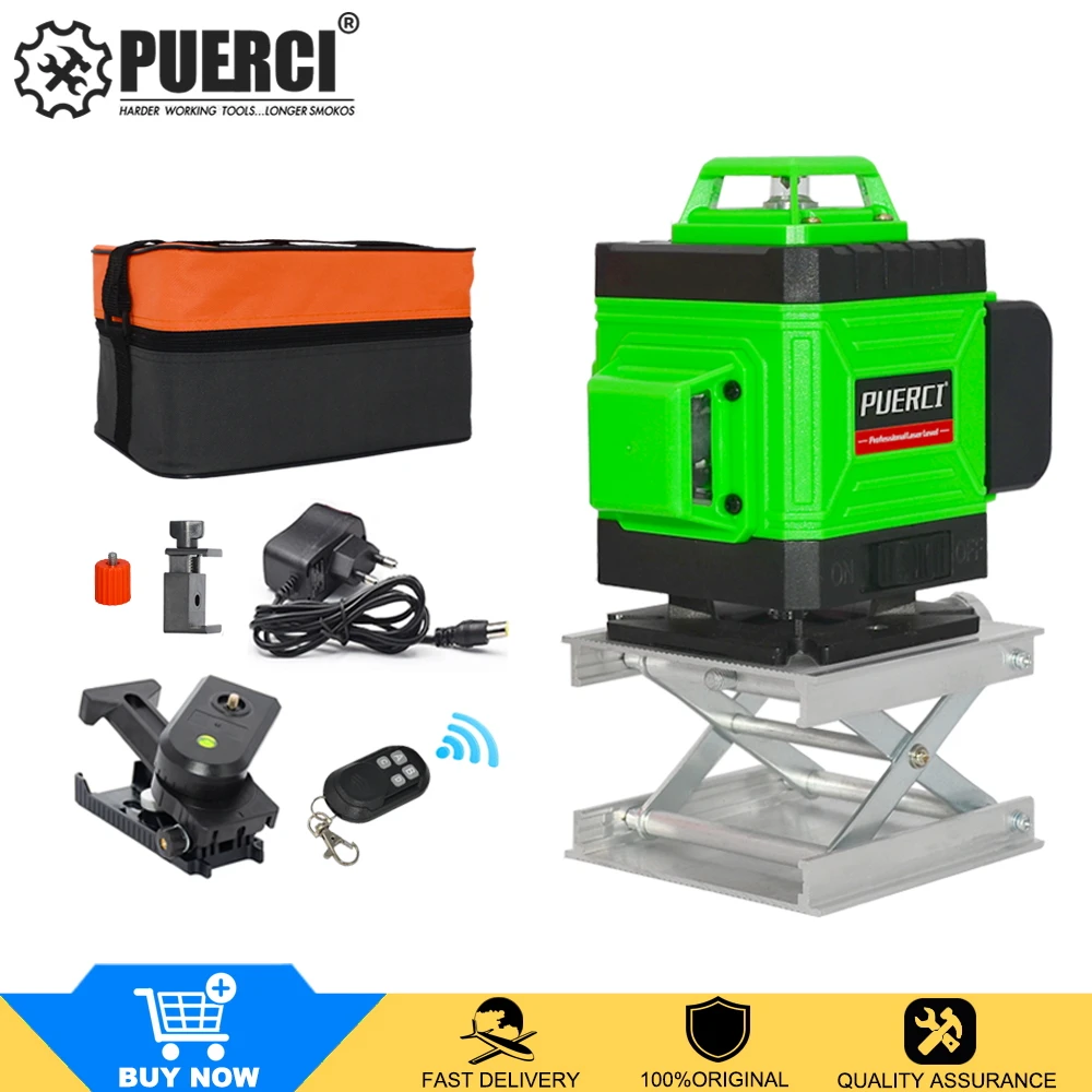 Лазерный уровень 16 линий 4D самонивелирующийся 360 горизонтальный и вертикальный