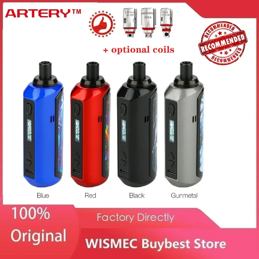 Новый артерия самородок AIO Pod Комплект система с 1500 мАч батарея и RBA катушка 2 мл