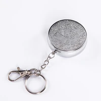 portable pocket stainless steel round cigarette ashtray with keychain creative ashtray with lid ashtray cigarette accessories