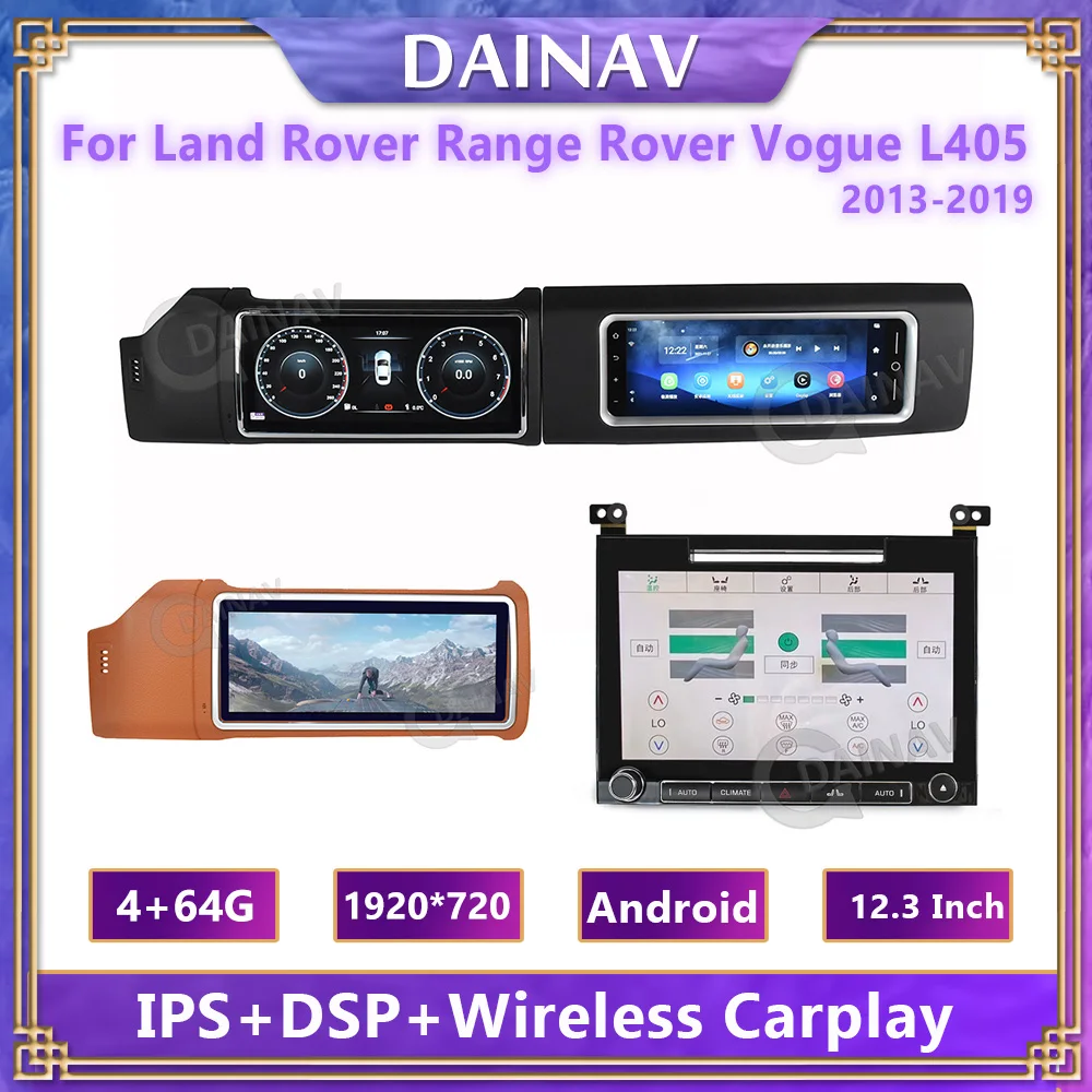 

For Range Rover Vogue L405 2013-2019 Car Co-pilot Multimedia Player Android Car Radio 4K HD Touch Screen AC Control