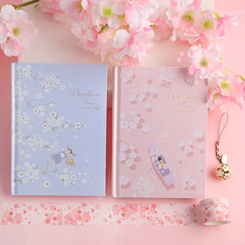

"Cherry Blossom" Hard Cover Diary Beautiful Art Drawings Notebook Journal Notepad Free Note Stationery Gift