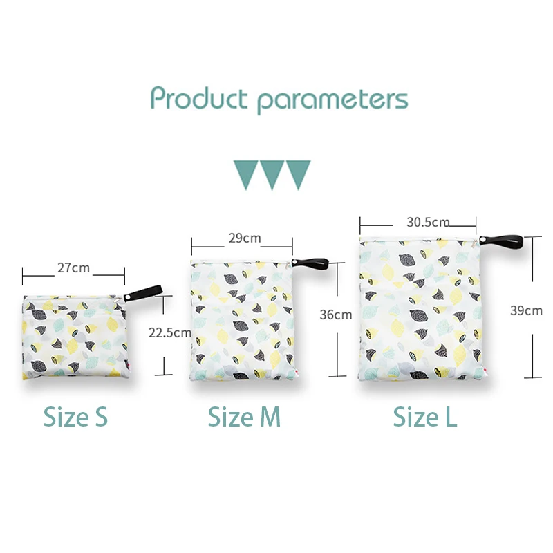 

3Pc Waterproof Fabric Bag Printed Reusable Bag Nappy Travel Mask Cloth Bag Baby Wet Bag Stroller Diaper Bag Menstrual Wholesale