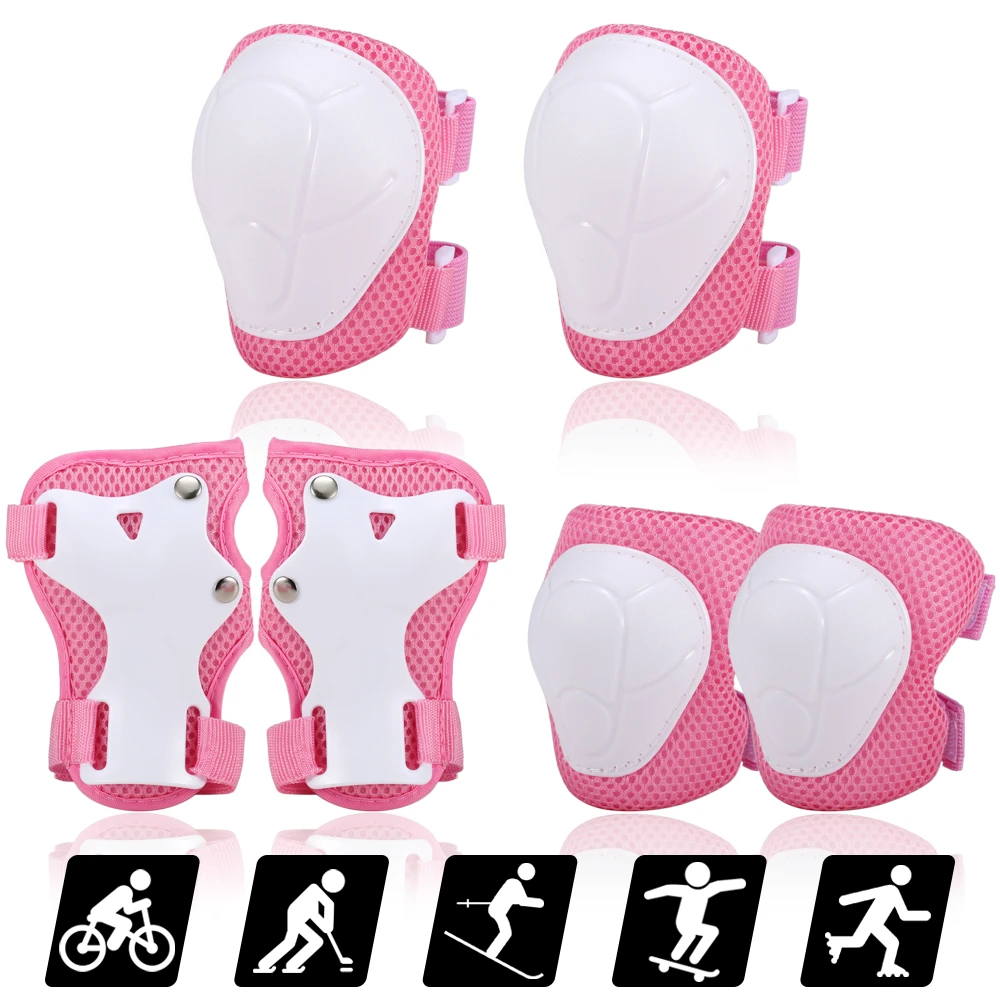 Детские наколенники 6 в 1 защитный комплект налокотники с защитой запястья